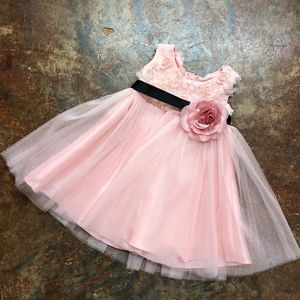 Pink rosette infant dress New